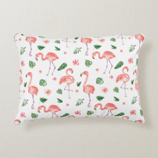 Tropisches rosa Flamingo-Muster Dekokissen