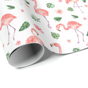 Tropisches rosa Flamingo-Muster Geschenkpapier