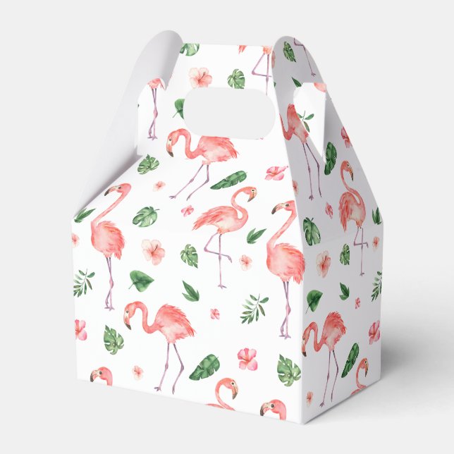 Tropisches rosa Flamingo-Muster Geschenkschachtel (Vorderseite)