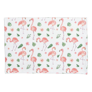 Tropisches rosa Flamingo-Muster Kissenbezug