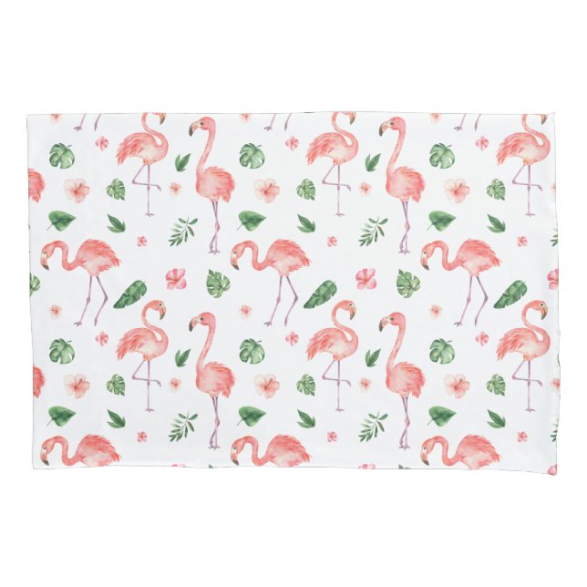 Tropisches rosa Flamingo-Muster Kissenbezug (Vorderseite)