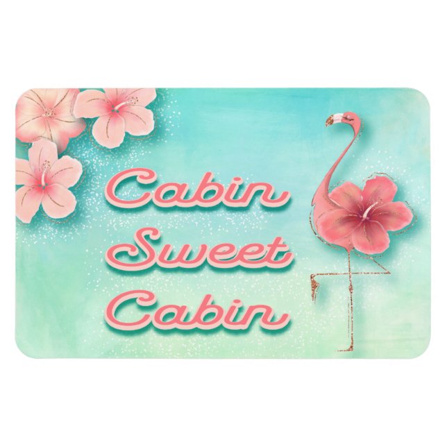 Tropisches rosa Flamingo Schifffahrtsgesellschaft Magnet (Horizontal)