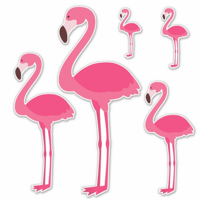 Tropisches rosa Flamingos Aufkleber (Vorderseite)