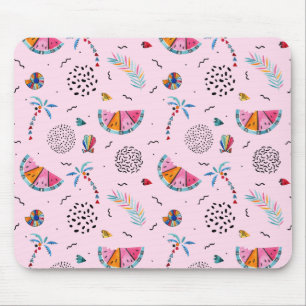 Tropisches rosa Memphis-Stilmuster Mousepad