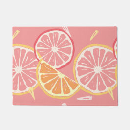 Tropisches rosa Pampelmusen- und Zitronenmuster Fußmatte