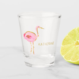 Tropisches Rosa und Flamingo Personalisiert Schnapsglas