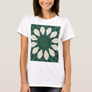 Tropisches Sacramento Grün und Silber Blatt Mandal T-Shirt
