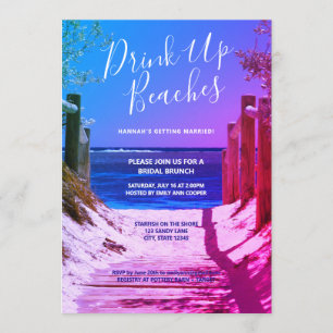 Tropisches Sandstrand Drinks Strände Bridal Brunch Einladung