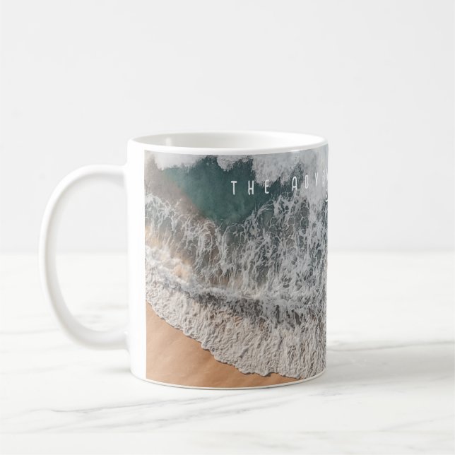 Tropisches Sandstrand personalisiertes Abenteuer Kaffeetasse (Links)