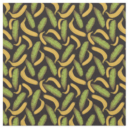 Tropisches schwarzes Bananenblättermuster Stoff