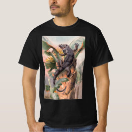 Tropisches Schwarzes Iguana, Vintages Wildtier T-Shirt