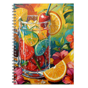 Tropisches Sommer-Cocktail-Impasto-Ölgemälde Notizblock