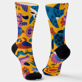 Tropisches Sommer Muster Crew Socken Geschenk