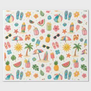 Tropisches Sommer-Strandmuster-Wrap-Papier Geschenkpapier
