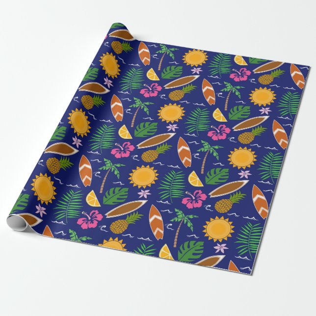 Tropisches Sommer-Umschlagpapier Geschenkpapier (Ungerollt)