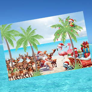 Tropisches Sommerfest Weihnachten im Juli Party Geschirrtuch