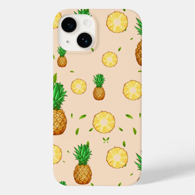 TROPISCHES SOMMERFRÜCHTE Ananas Slice Muster Case-Mate iPhone Hülle (Rückseite)