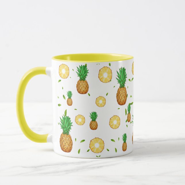 TROPISCHES SOMMERFRÜCHTE Ananas Slice Muster Tasse (Links)