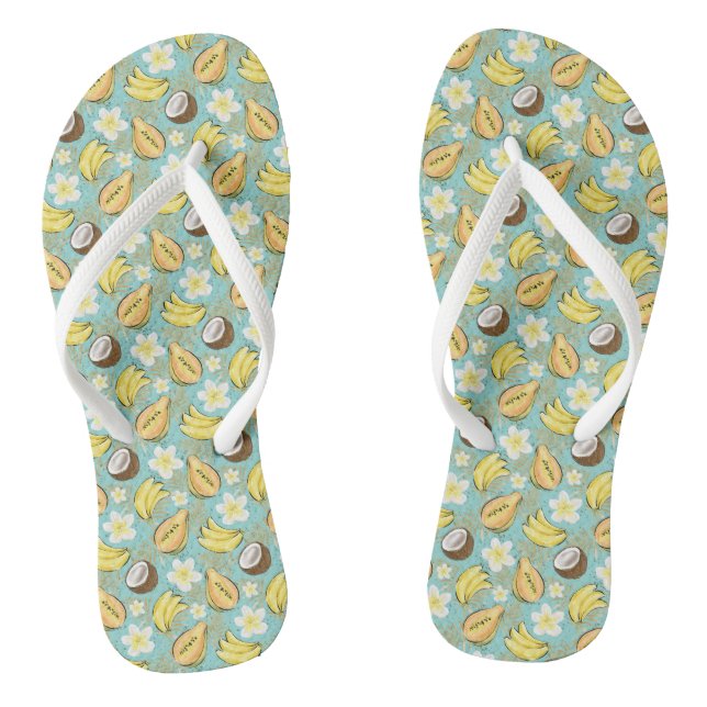 Tropisches Sommerkulstmuster Flip Flops (Fußbett)