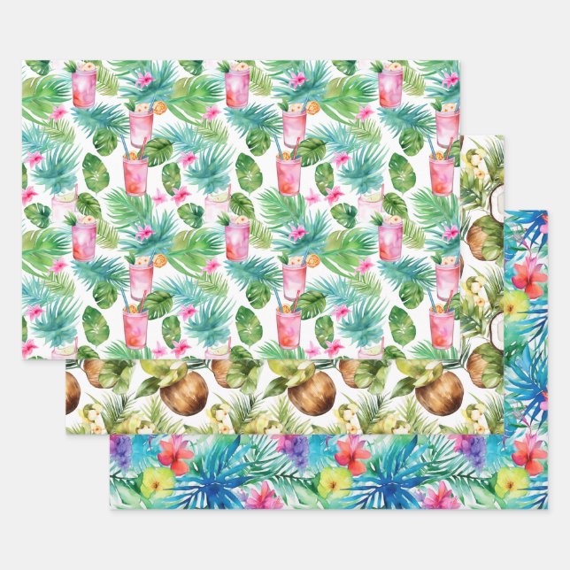 Tropisches Sommerverpackungspapier Geschenkpapier Set (Set)