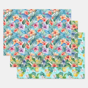 Tropisches Sommerverpackungspapier Geschenkpapier Set