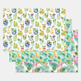 Tropisches Sommerverpackungspapier Geschenkpapier Set