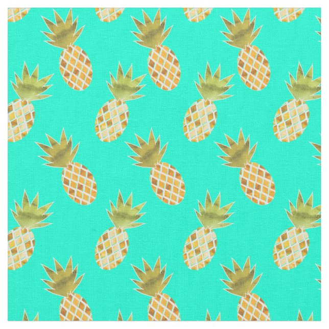 tropisches Sommerzeitwasser Ananas Muster Stoff (Nahaufnahme)