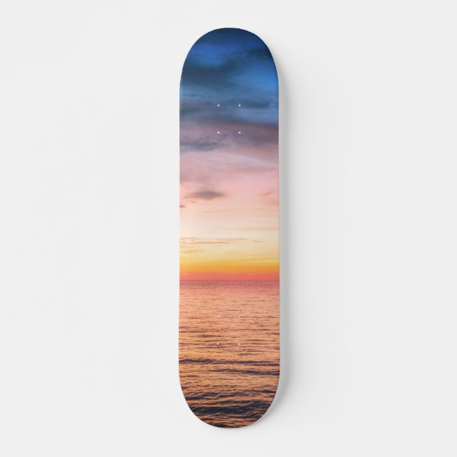 Tropisches Sonnenuntergang-Foto Skateboard (Vorne)