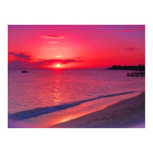 Tropisches Sonnenuntergangs-Strand-Wandposter