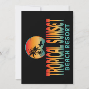 TROPISCHES SONNENUNTERGANGS-STRANDRESORT SOMMER-SU EINLADUNG
