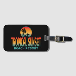TROPISCHES SONNENUNTERGANGS-STRANDRESORT SOMMER-SU GEPÄCKANHÄNGER