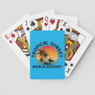 TROPISCHES SONNENUNTERGANGS-STRANDRESORT SPIELKARTEN