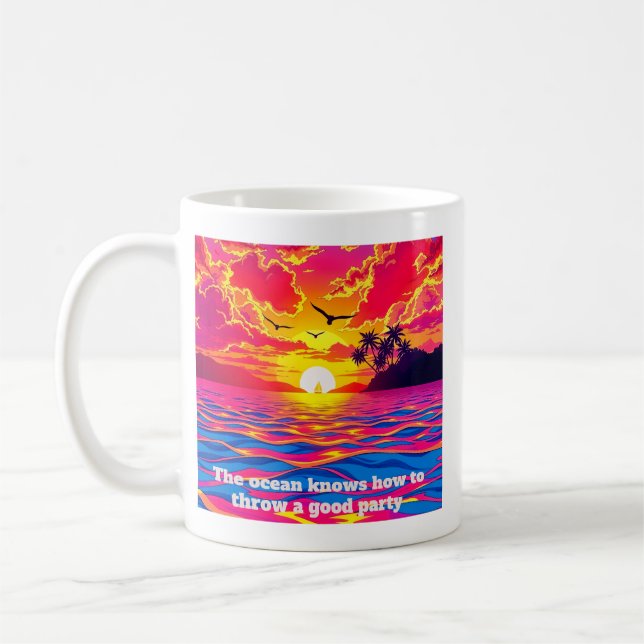 Tropisches Sonnenuntergangsglück Kaffeetasse (Links)