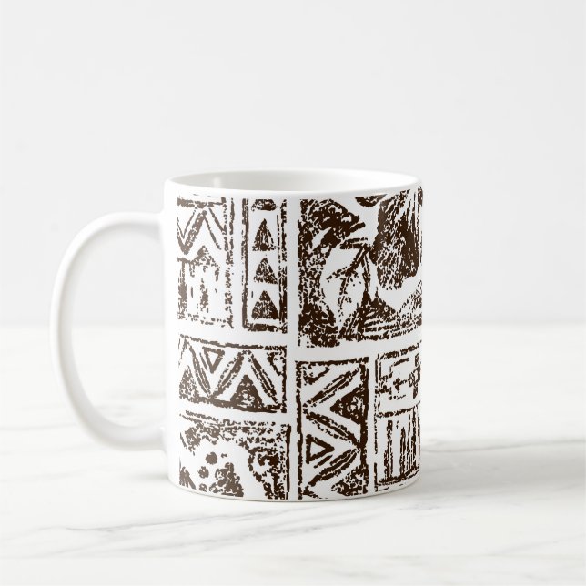 Tropisches Stammkunstmuster indigener hawaiianisch Kaffeetasse (Links)