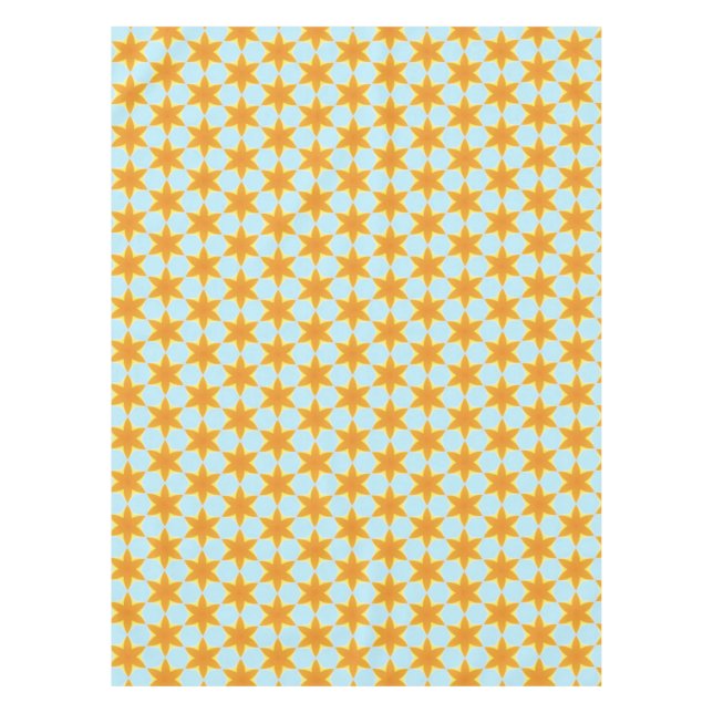Tropisches Sternfruchtmuster Blau Orange  Tischdecke (Vorderseite)