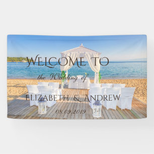 Tropisches Strand Arbor   Hochzeitsbanner Banner