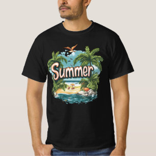 Tropisches Strand Sommer Paradies T-Shirt