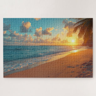 Tropisches Strand-Sunset-Jigsaw-Puzzle Puzzle