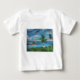 Tropisches Strandbild Kunstposter Baby T-shirt