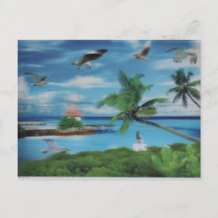 Tropisches Strandbild Kunstposter Postkarte