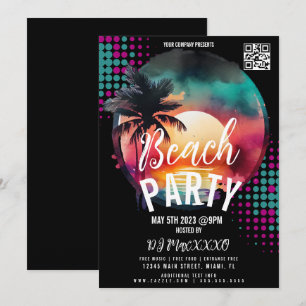 Tropisches Strandnacht-Event-Party-Bar-Club-Poster Einladung