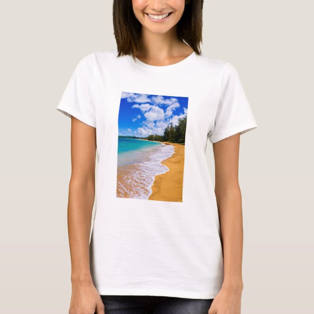 Tropisches Strandparadies, Hawaii T-Shirt (Vorderseite)