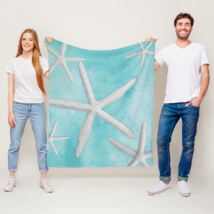 Tropisches Strandstarfish-SeeTürkis-Aquarell Fleecedecke