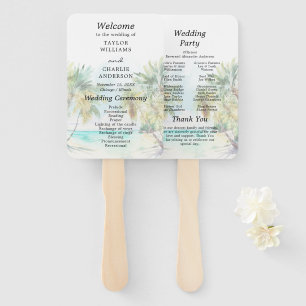 Tropisches Strandziel-Hochzeitsprogramm Fächer