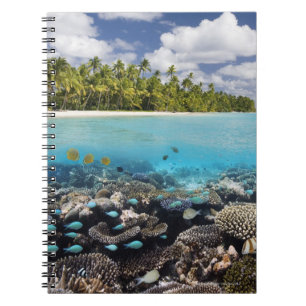Tropisches SüdAri Atoll der Lagune- Notizblock