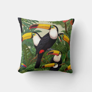 Tropisches Tapestry: Toucans im Regenwald Kissen