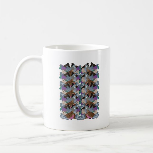 Tropisches Taubenmuster Kaffeetasse (Links)