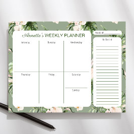 Tropisches Thema Personalisierte Woche Planer Pad Notizblock