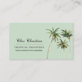 Tropisches Thema Wasserfarbenpalmen Visitenkarte