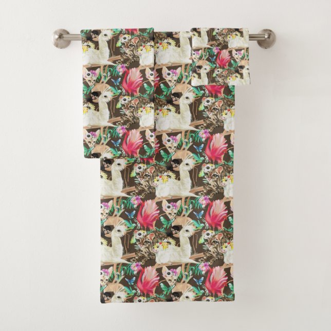 Tropisches Tiermuster Badhandtuch Set (Insitu)